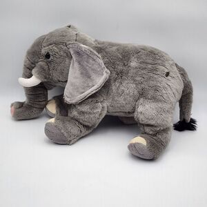 FAO Schwarz Gray Elephant Plush Stuff Animal‎ Jumbo Large 21" Toy